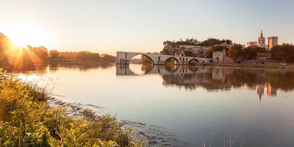 die Rhône in Avignon