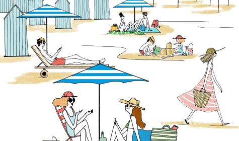Grafik Frauen am Strand